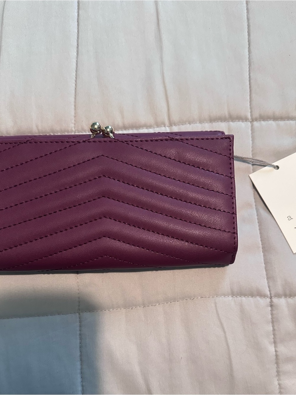 Purple Quilted Chevron Wallet - Women Bags